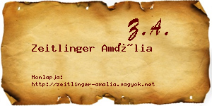 Zeitlinger Amália névjegykártya